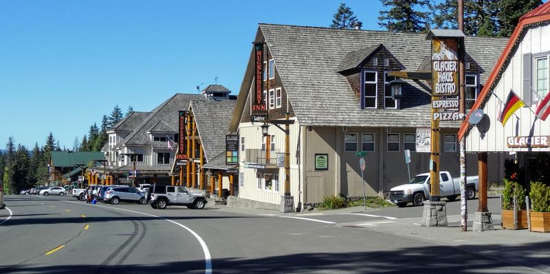 Downtown Government Camp village in winter, Government Camp Oregon Mt. Hood